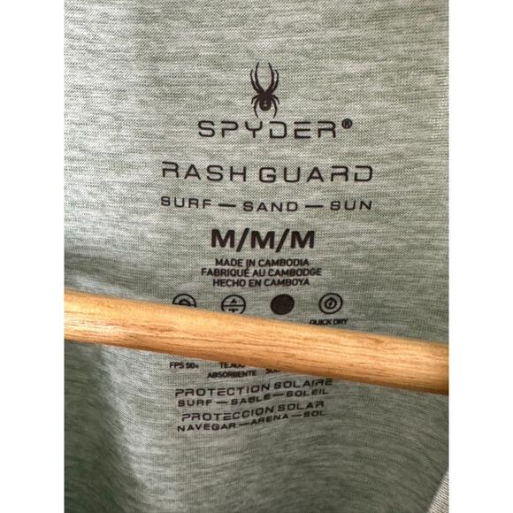 SPYDER Swim Surf Sand Sun Gray Long Sleeve Rash Guard Men's Medium New - Picture 7 of 10
